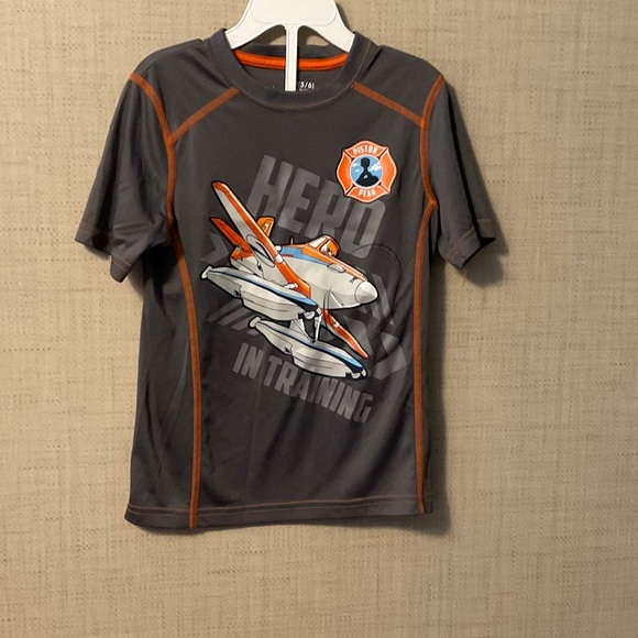 Jumping Beans Gray and Orange Kids Tee with Plane Design - Picture 1 of 4